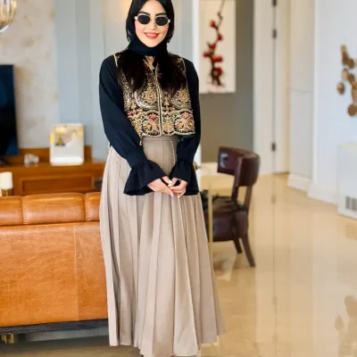 جلیقه ریحانه لینن مشکی